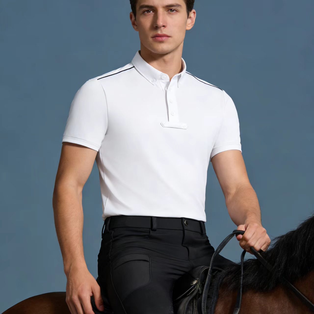 Men's equestrian top knitted p - Polo Shirt Equestrian のレビューと価格