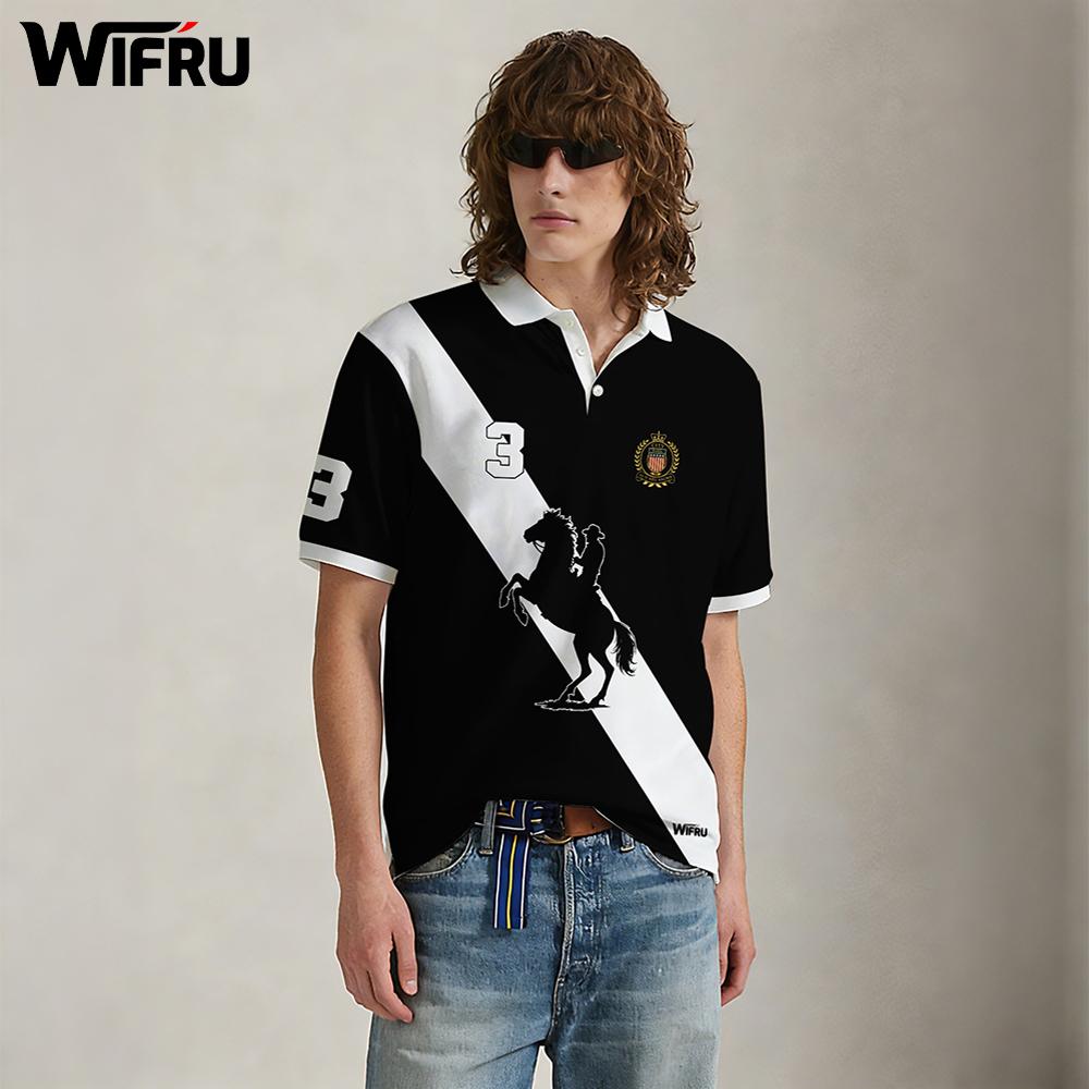 New Black And White Stripe Pol - Polo Shirt Equestrian のレビューと価格