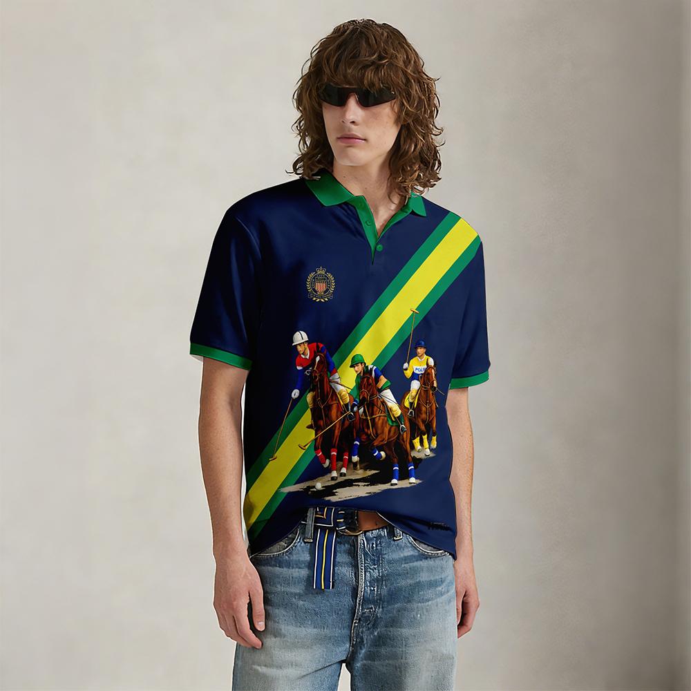 New Black And White Stripe Pol - Polo Shirt Equestrian のレビューと価格